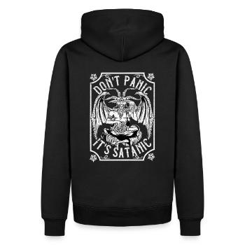 Ne paniquez pas C’est satanique I Baphomet Occulte - Sweat à capuche Premium bio Homme - noir - Dos - Nico (187cm)