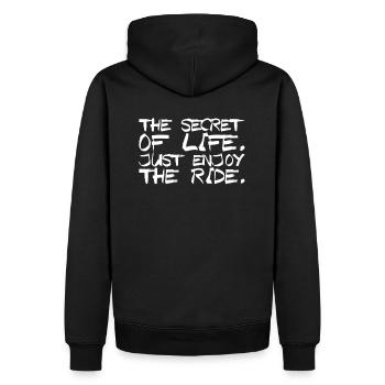 The Secret Of Life Just Enjoy The Ride I Ski Snow - Männer Premium Bio Hoodie - Schwarz - Hinten - Nico (187cm)