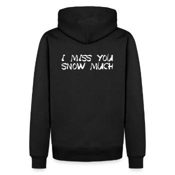 I Miss You Snow Much I Ski Snowboard - Männer Premium Bio Hoodie - Schwarz - Hinten - Nico (187cm)