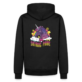 Satanic Pride I Creepy Cute Unicorn - Sweat à capuche Premium bio Homme - noir - Dos - Nico (187cm)