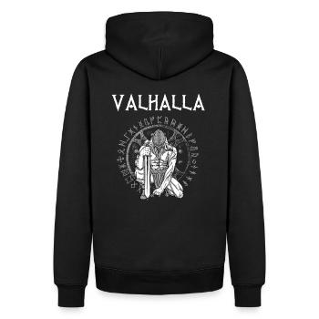 Walhalla I Nordmänner Wikinger - Männer Premium Bio Hoodie - Schwarz - Hinten - Nico (187cm)
