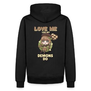 Aimez-moi comme mes démons est-ce que je mignonne fille d’anime - Sweat à capuche Premium bio Homme - noir - Dos - Nico (187cm)