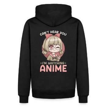 Can't Hear You I'm Watching Anime I Kawaii Manga - Männer Premium Bio Hoodie - Schwarz - Hinten - Nico (187cm)