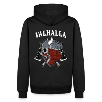 Valhalla I Guerrier Viking - Sweat à capuche Premium bio Homme - noir - Dos - Nico (187cm)