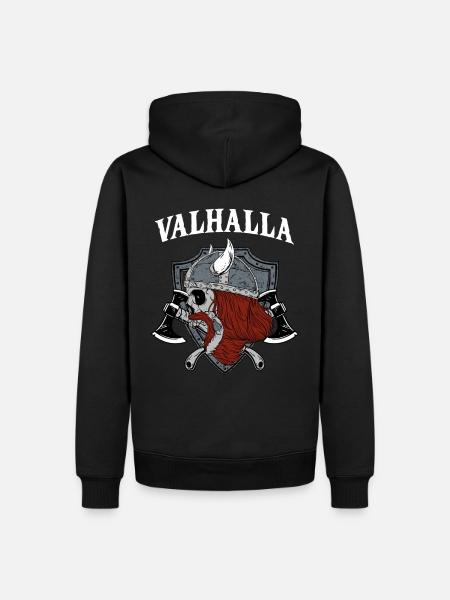 Valhalla I Viking Warrior - Men’s Premium Organic Hoodie - black