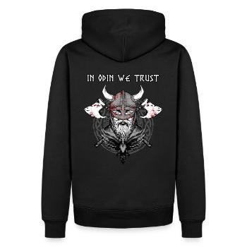 À Odin, nous faisons confiance à I Viking Warrior - Sweat à capuche Premium bio Homme - noir - Dos - Nico (187cm)