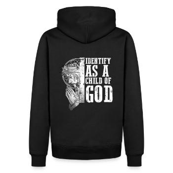 Identifiez-vous comme un enfant de Dieu I Jésus - Sweat à capuche Premium bio Homme - noir - Dos - Nico (187cm)