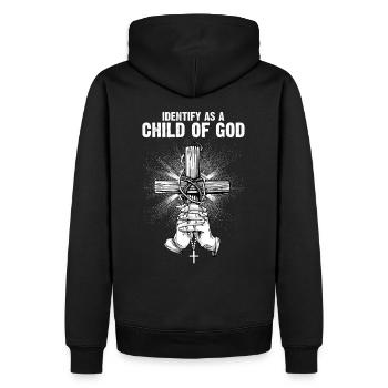 Identifiez-vous comme un enfant de Dieu I Jésus - Sweat à capuche Premium bio Homme - noir - Dos - Nico (187cm)