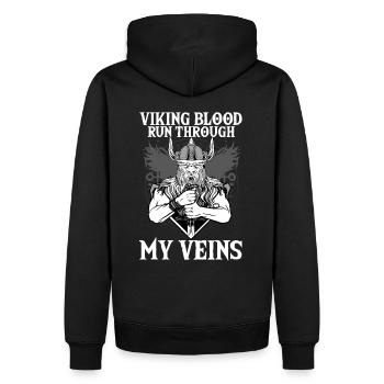 LE SANG VIKING COULE DANS MES VEINES I Walhalla - Sweat à capuche Premium bio Homme - noir - Dos - Nico (187cm)
