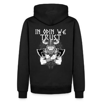 In Odin we trust I Nordic Mythology Viking - Männer Premium Bio Hoodie - Schwarz - Hinten - Nico (187cm)