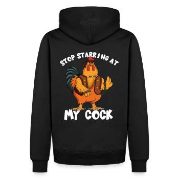 Arrête de jouer à ma bite I Farmer Farmer Funny - Sweat à capuche Premium bio Homme - noir - Dos - Nico (187cm)