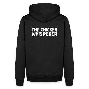 The Chicken Whisperer I Funny Farmer - Men’s Premium Organic Hoodie - black - Back - Nico (187cm)