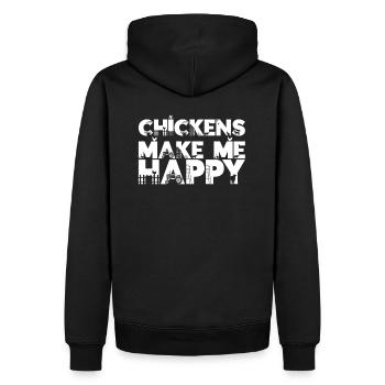 Les poulets me rendent heureux I drôle de poulet - Sweat à capuche Premium bio Homme - noir - Dos - Nico (187cm)