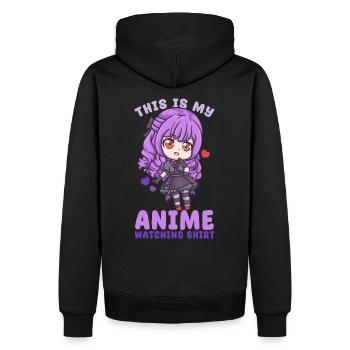 This Is My Anime Watching Shirt I Kawaii Otaku - Männer Premium Bio Hoodie - Schwarz - Hinten - Nico (187cm)