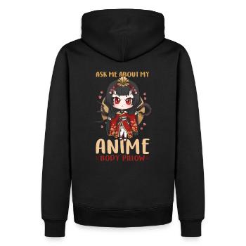 Ask Me About My Anime Body Pillow I Chibi Girl - Männer Premium Bio Hoodie - Schwarz - Hinten - Nico (187cm)