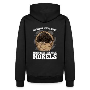 Amateur Mycologist With Questionable Morels - Männer Premium Bio Hoodie - Schwarz - Hinten - Nico (187cm)