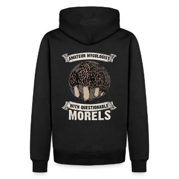 Amateur Mycologist With Questionable Morels - Männer Premium Bio Hoodie - Schwarz - Hinten - Nico (187cm)