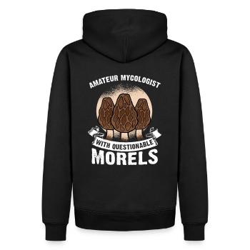 Amateur Mycologist With Questionable Morels - Männer Premium Bio Hoodie - Schwarz - Hinten - Nico (187cm)