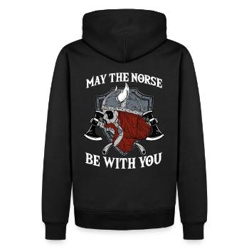 Que le Nord soit avec toi I Viking Valhalla - Sweat à capuche Premium bio Homme - noir - Dos - Nico (187cm)