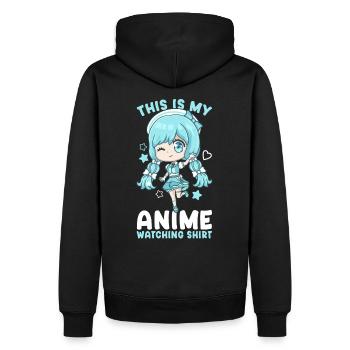 This Is My Anime Watching Shirt I Kawaii Otaku - Männer Premium Bio Hoodie - Schwarz - Hinten - Nico (187cm)