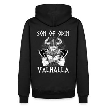 Fils d’Odin Valhalla I Mythologie Viking - Sweat à capuche Premium bio Homme - noir - Dos - Nico (187cm)
