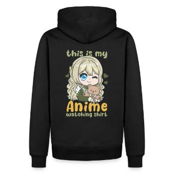 This Is My Anime Watching Shirt I Kawaii Otaku - Männer Premium Bio Hoodie - Schwarz - Hinten - Nico (187cm)