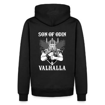 Fils d’Odin Valhalla I Mythologie Viking - Sweat à capuche Premium bio Homme - noir - Dos - Nico (187cm)