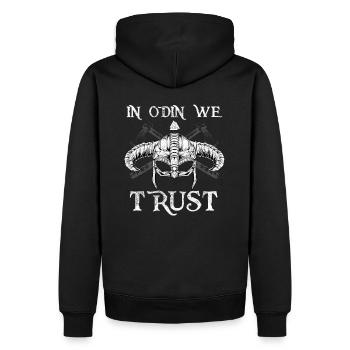 Son Of Odin Valhalla I Wikinger Mythologie - Männer Premium Bio Hoodie - Schwarz - Hinten - Nico (187cm)