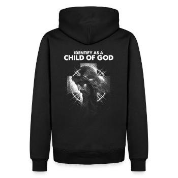 Identifiez-vous comme un enfant de Dieu I Jésus - Sweat à capuche Premium bio Homme - noir - Dos - Nico (187cm)