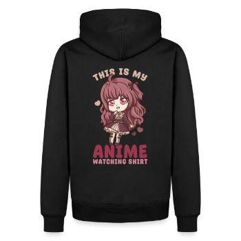 This Is My Anime Watching Shirt I Kawaii Otaku - Männer Premium Bio Hoodie - Schwarz - Hinten - Nico (187cm)