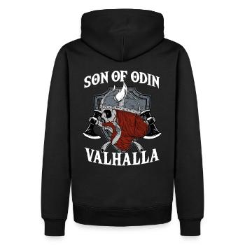 Fils d’Odin Valhalla I Mythologie Viking - Sweat à capuche Premium bio Homme - noir - Dos - Nico (187cm)