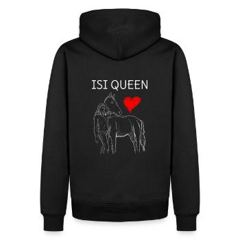 RIDERANDHORSEILLUSTRATION2 ISIQUEEN - Männer Premium Bio Hoodie - Schwarz - Hinten - Nico (187cm)