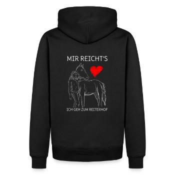 RIDERANDHORSEILLUSTRATION2 - Männer Premium Bio Hoodie - Schwarz - Hinten - Nico (187cm)