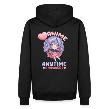87551666604524790 avant - Sweat à capuche Premium bio Homme - noir - Dos - Nico (187cm)