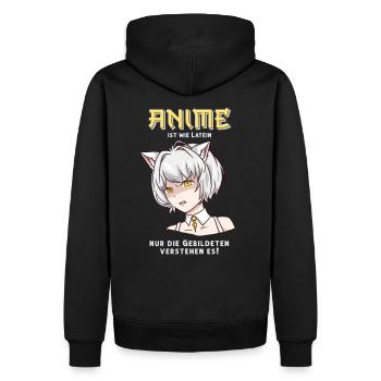front 37031645650896319 - Männer Premium Bio Hoodie - Schwarz - Hinten - Nico (187cm)