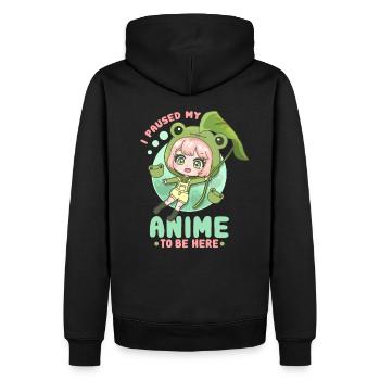 79361666607093162 avant - Sweat à capuche Premium bio Homme - noir - Dos - Nico (187cm)