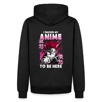 ANIME BOYS IPAUSEDMYANIMETOBEHERE - Sweat à capuche Premium bio Homme - noir - Dos - Nico (187cm)