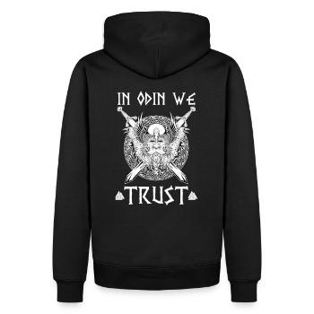 front 64801662298051860 - Männer Premium Bio Hoodie - Schwarz - Hinten - Nico (187cm)