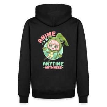 67071666606714015 avant - Sweat à capuche Premium bio Homme - noir - Dos - Nico (187cm)