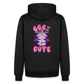 666% Cute Satanic Chibi Anime Kawaii Baphomet - Männer Premium Bio Hoodie - Schwarz - Hinten - Nico (187cm)