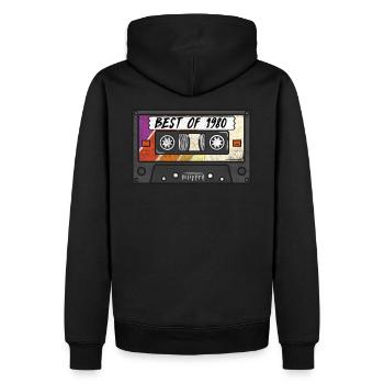 Happy 40th Birthday Party Retro Cassette 1980 Gift - Männer Premium Bio Hoodie - Schwarz - Hinten - Nico (187cm)