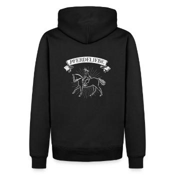 RIDEROUTLINEPRFERDELIEBE - Männer Premium Bio Hoodie - Schwarz - Hinten - Nico (187cm)