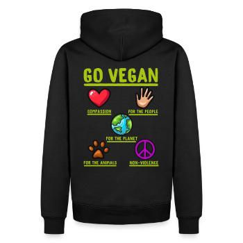 Go Vegan Funny Herbivore Gift - Männer Premium Bio Hoodie - Schwarz - Hinten - Nico (187cm)