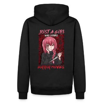 Juste une fille qui aime les films d’horreur Anime Girl - Sweat à capuche Premium bio Homme - noir - Dos - Nico (187cm)