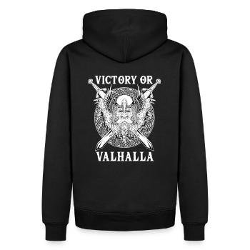 front 53111662298158934 - Männer Premium Bio Hoodie - Schwarz - Hinten - Nico (187cm)