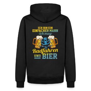 front 89811602773453533 - Männer Premium Bio Hoodie - Schwarz - Hinten - Nico (187cm)