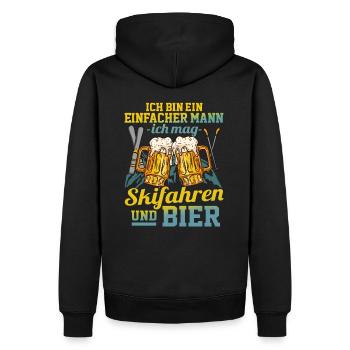 front 63501602773416857 - Männer Premium Bio Hoodie - Schwarz - Hinten - Nico (187cm)