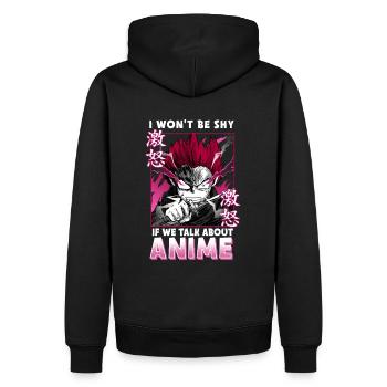 ANIME BOYS IWONTBESHYIFWETALKABOUTANIME - Sweat à capuche Premium bio Homme - noir - Dos - Nico (187cm)