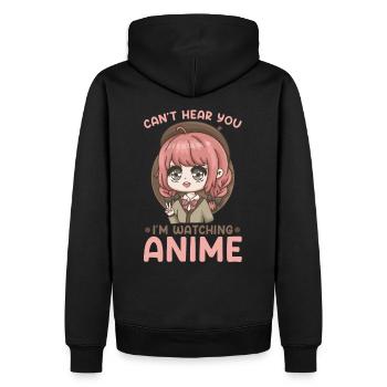 35021669382785679 avant - Sweat à capuche Premium bio Homme - noir - Dos - Nico (187cm)