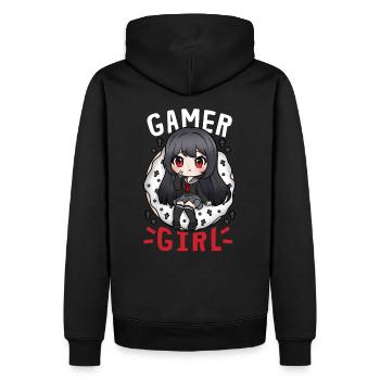 69011664892968469 avant - Sweat à capuche Premium bio Homme - noir - Dos - Nico (187cm)